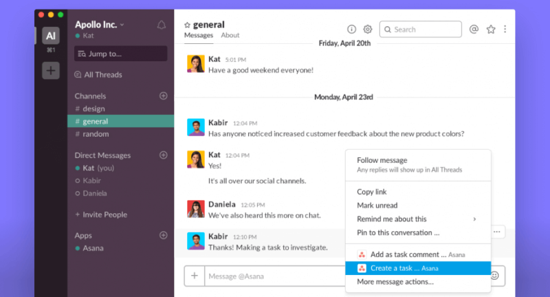 Com integro Asana amb Slack