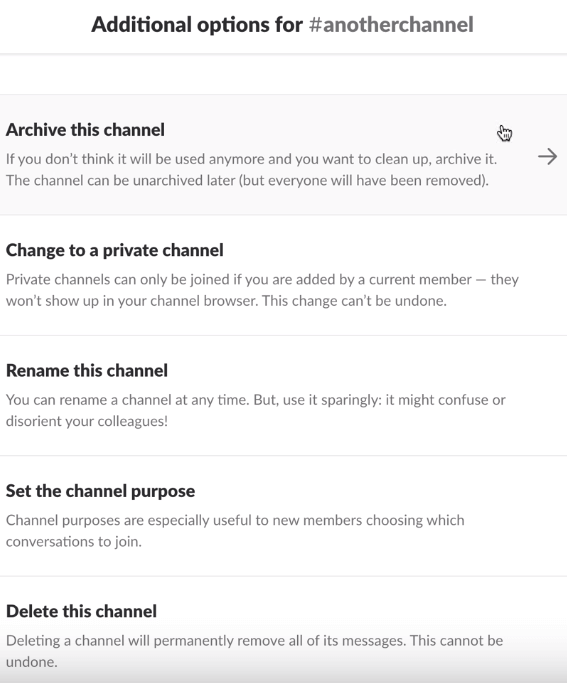 Как да редактирате, изтриете или архивирате Slack канал • Slack Guides