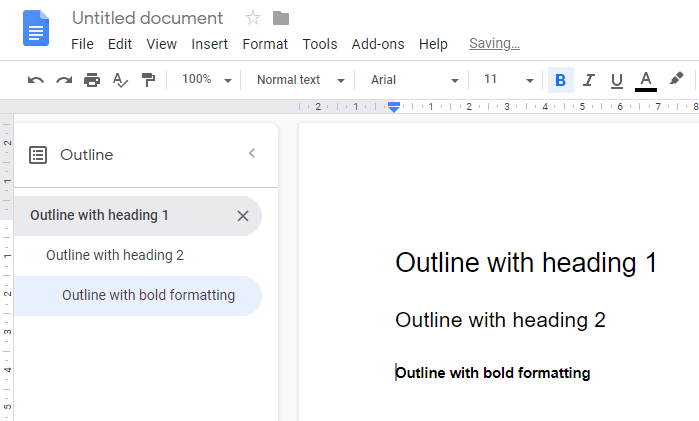 Sådan tilføjes dokumentkonturer i Google Docs