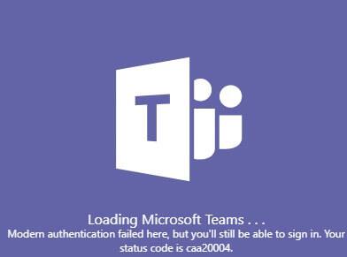 POPRAVEK: koda napake Microsoft Teams caa20004