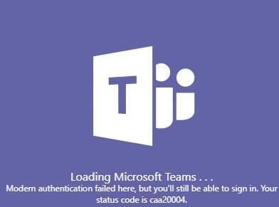 FIX: Kodi i gabimit të Microsoft Teams caa20004