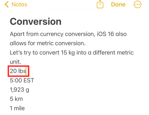 Sådan konverteres metrics meget hurtigt på iPhone på iOS 16