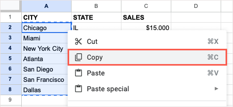 Hur man överför rader och kolumner i Google Sheets