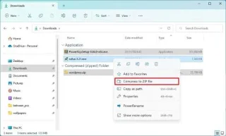 Jak komprimovat (komprimovat) soubory a složky ve Windows 11, 10