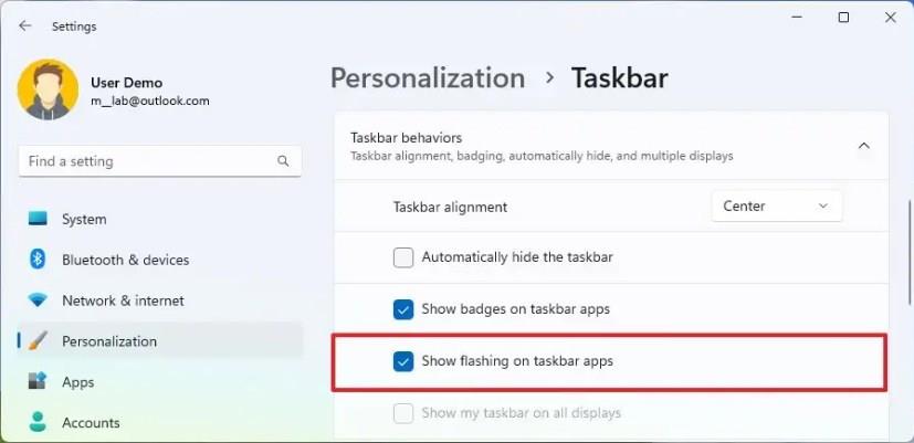 Sådan deaktiveres blinkende apps i proceslinjen på Windows 11