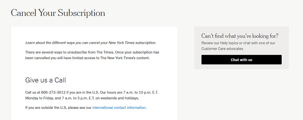 Ako zrušiť predplatné New York Times