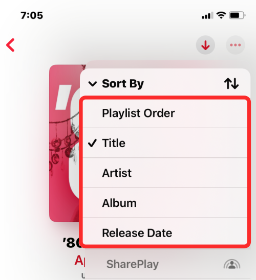 Jak třídit seznamy skladeb v Apple Music na iOS 16