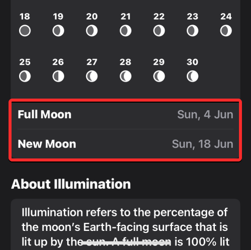 Ako skontrolovať informácie o mesiaci, časy západu a východu mesiaca, kalendár fázy mesiaca na iPhone na iOS 17