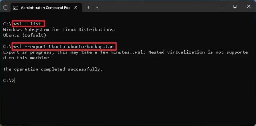 Jak klonovat distribuci WSL na Windows 11