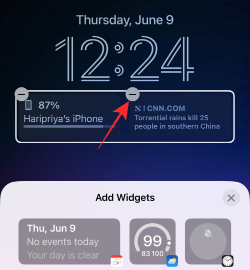 A widgetek eltávolítása az iPhone lezárási képernyőjéről iOS 16 rendszeren