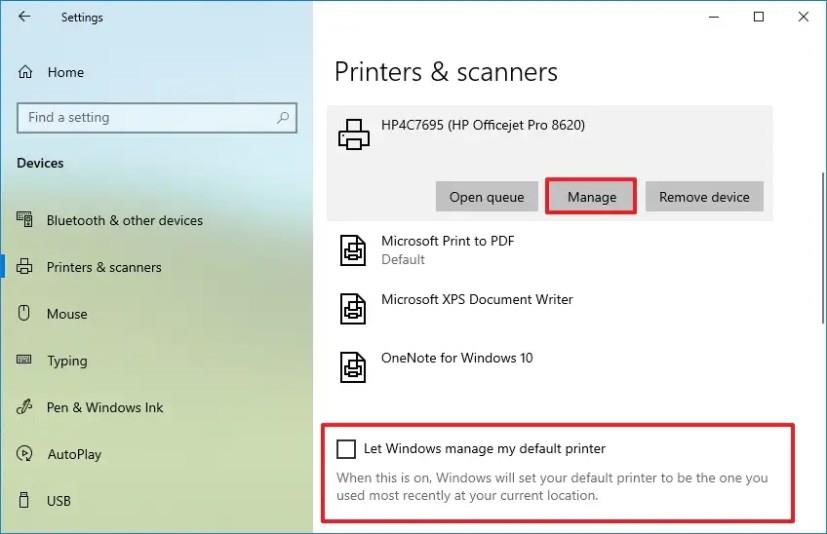 Sådan indstilles standardprinteren på Windows 10