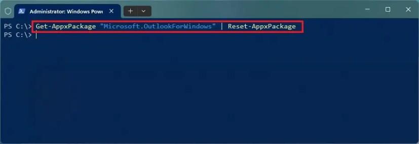 Az új Outlook alkalmazás (nem működő) visszaállítása Windows 11 rendszeren