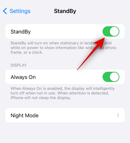 A készenléti mód kikapcsolása iOS 17 rendszeren