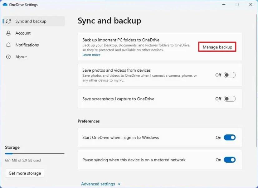 Fájlok biztonsági mentése a OneDrive-ra Windows 11, 10 rendszeren