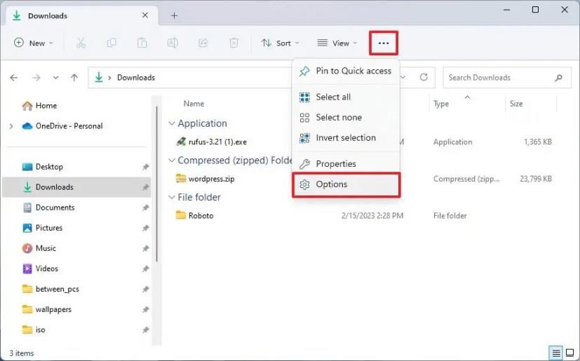 A File Explorer Compact nézet engedélyezése a Windows 11 rendszeren