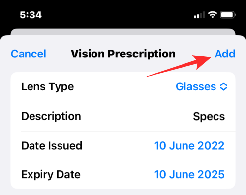 Jak přidat svůj předpis Vision do aplikace Zdraví na iPhone na iOS 16