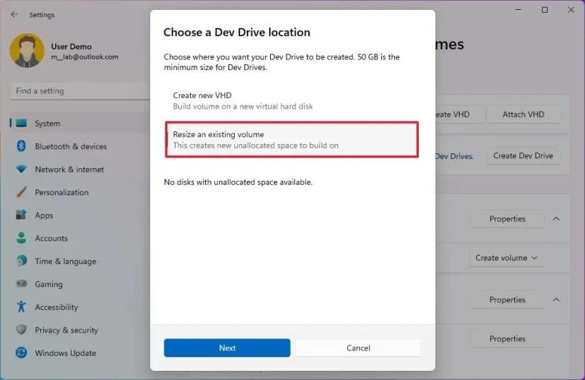 Jak vytvořit Dev Drive ve Windows 11