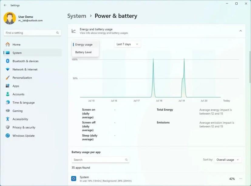 Új energia- és akkumulátorhasználati beállítások engedélyezése a Windows 11 rendszeren