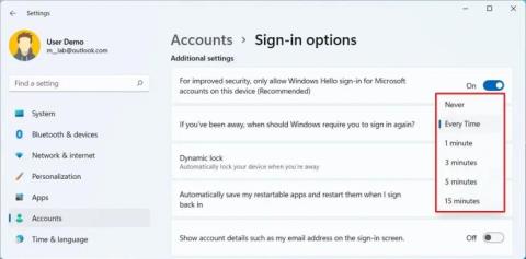 Jak znovu povolit nebo zakázat přihlášení po probuzení v systému Windows 11