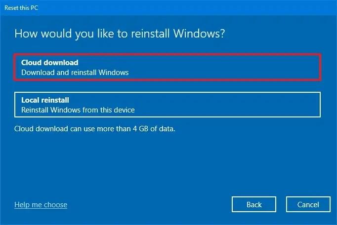 Kuinka nollata Windows 10 poistamalla kaikki