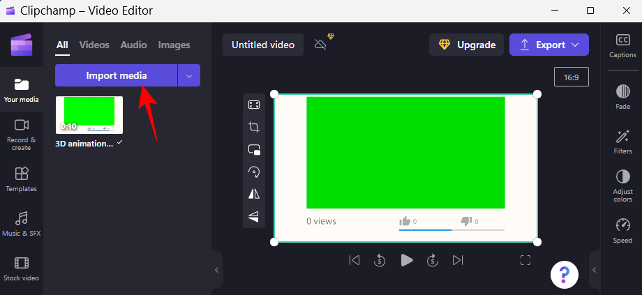 Sådan laver du grøn skærm på Clipchamp