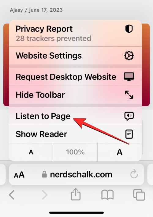 Mi az a „Listen to Page” az iPhone készüléken iOS 17 rendszerben?