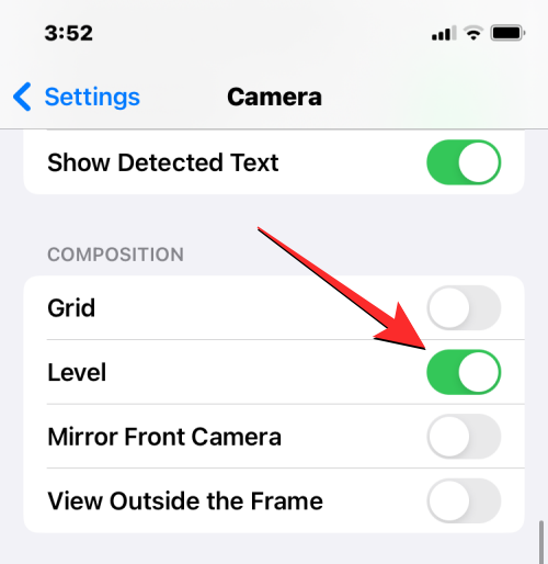 Jak přidat indikátor úrovně do fotoaparátu na iOS 17