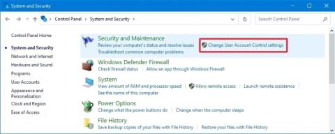 A felhasználói fiókok felügyelete (UAC) beállításainak módosítása Windows 10 rendszeren