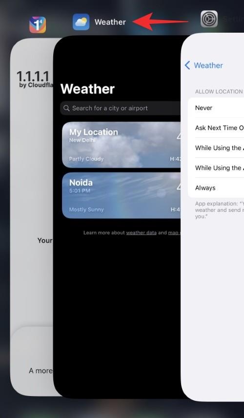 Jak opravit vybití baterie aplikace Weather na iOS 16