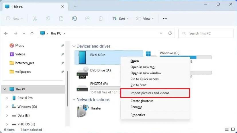 Fényképek importálása telefonról, fényképezőgépről vagy SD-kártyáról Windows 11 rendszeren