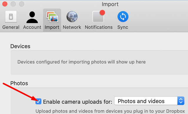 Поправка: Dropbox не намира нови снимки на iPhone