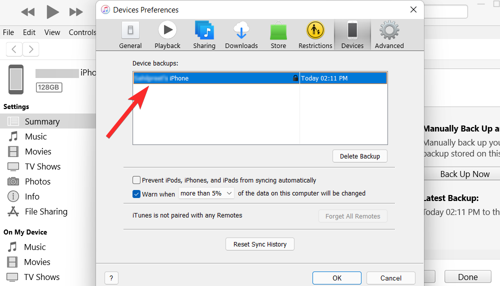 Sådan sletter du iTunes-sikkerhedskopi på Windows 11