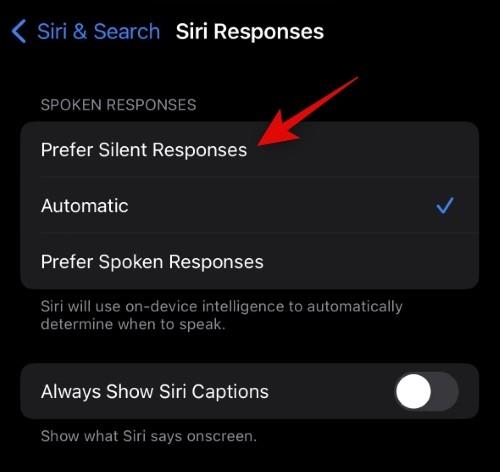 Kuinka saada Siri vastaamaan äänettömästi iPhonessa