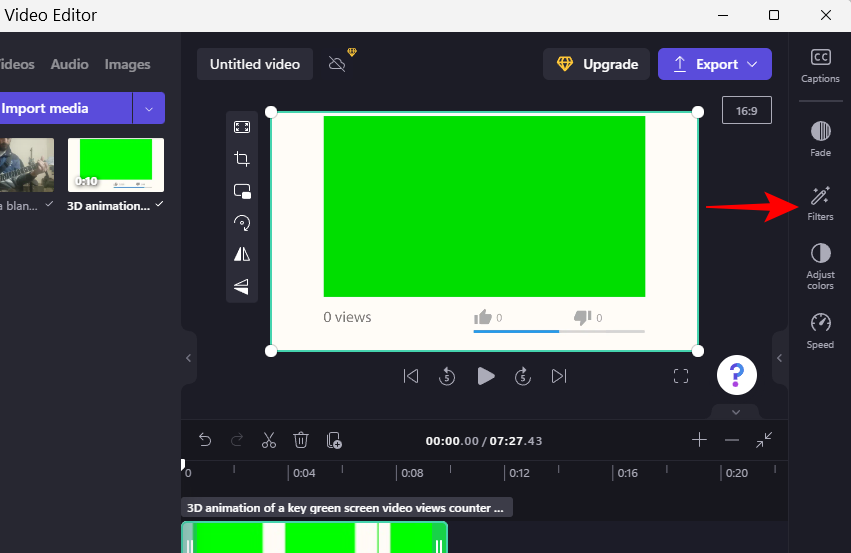 Hvordan gjøre grønn skjerm på Clipchamp