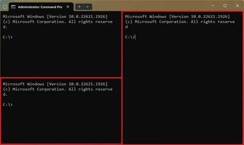 A lapok és ablaktáblák kezelése a Windows terminálon Windows 11 rendszeren