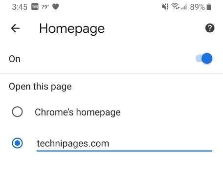 Kotisivun asettaminen Google Chromessa