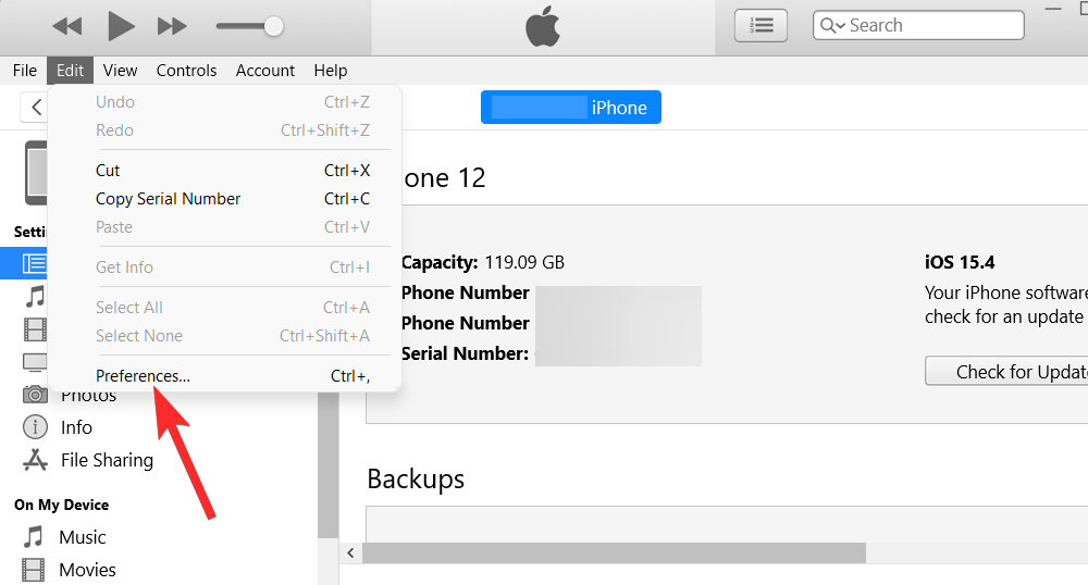 iTunes-varmuuskopion poistaminen Windows 11:ssä