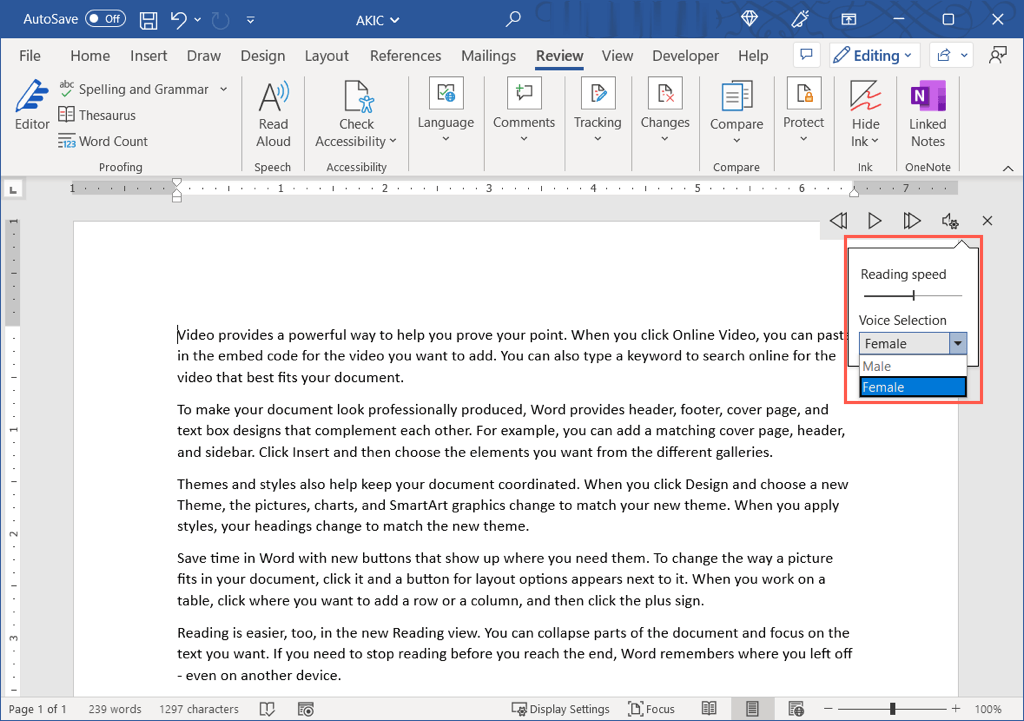 Kuinka saada Microsoft Word lukemaan asiakirjasi ääneen