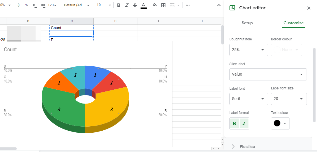 Hvordan lage et sektordiagram på Google Forms