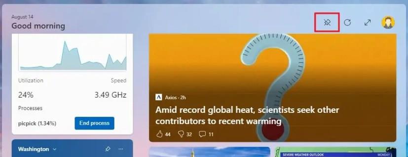 Jak povolit novou možnost PIN widgetů ve Windows 11