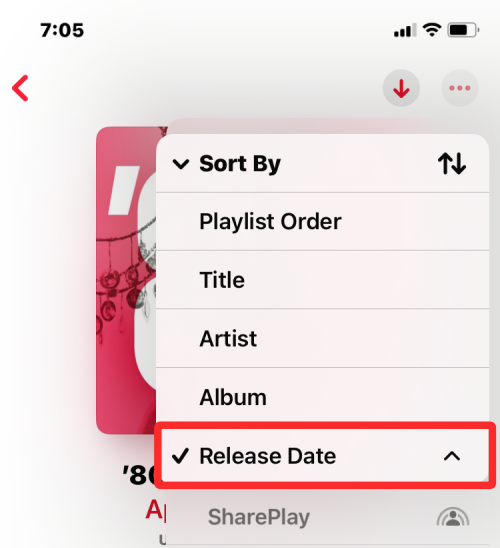 Lejátszási listák rendezése az Apple Music alkalmazásban iOS 16 rendszeren