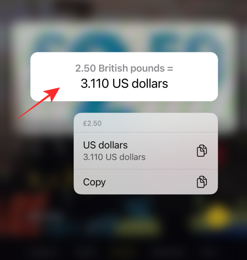 Sådan konverteres valuta ved hjælp af kameraet på iPhone på iOS 16