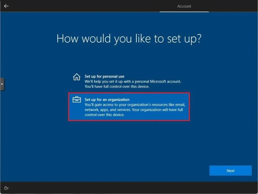 A Windows 10 telepítése Microsoft-fiók nélkül
