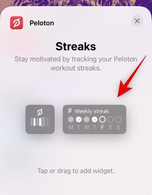 Peloton-widgetin lisääminen iPhonen lukitusnäytölle iOS 16:lla