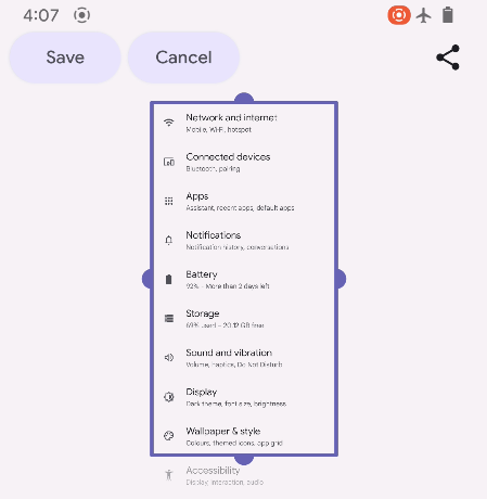 Sådan tager du et rullende skærmbillede på Android 12