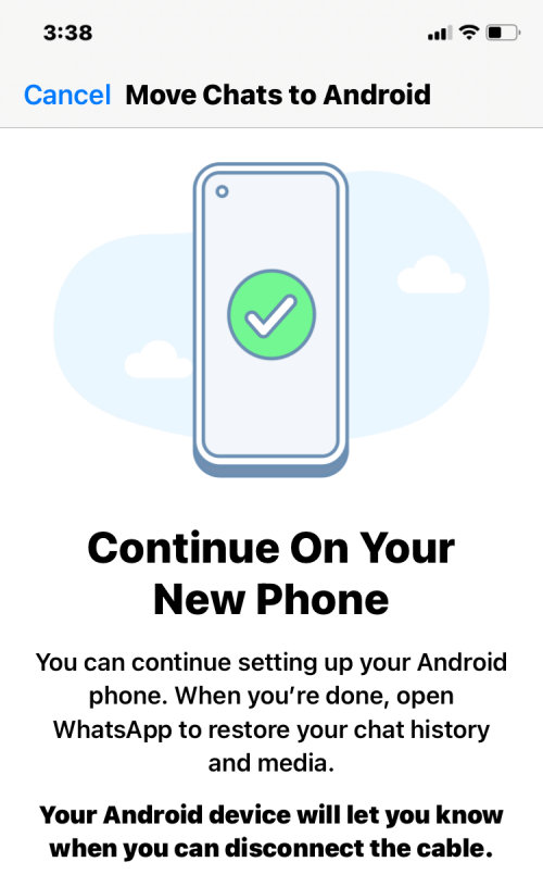 WhatsApp üzenetek átvitele iPhone-ról Androidra