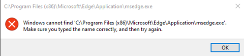 A hiba elhárítása: A Windows nem találja az msedge.exe hibát