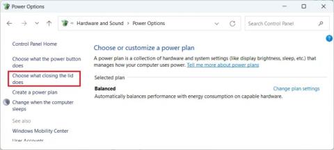 Jak změnit akci zavření víka v systému Windows 11