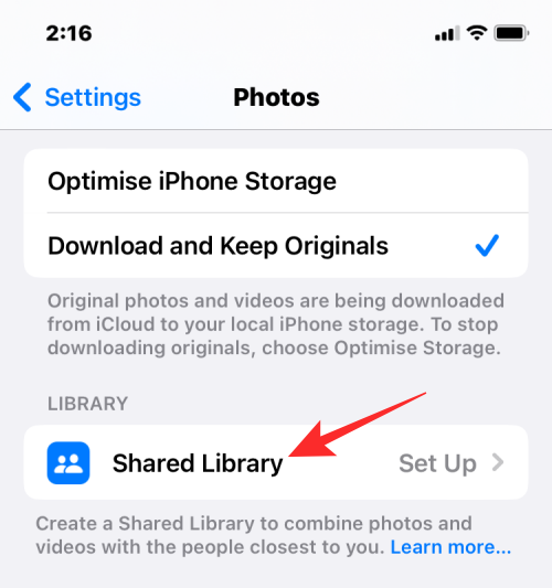 Az iCloud Shared Photo Library használata iPhone készüléken