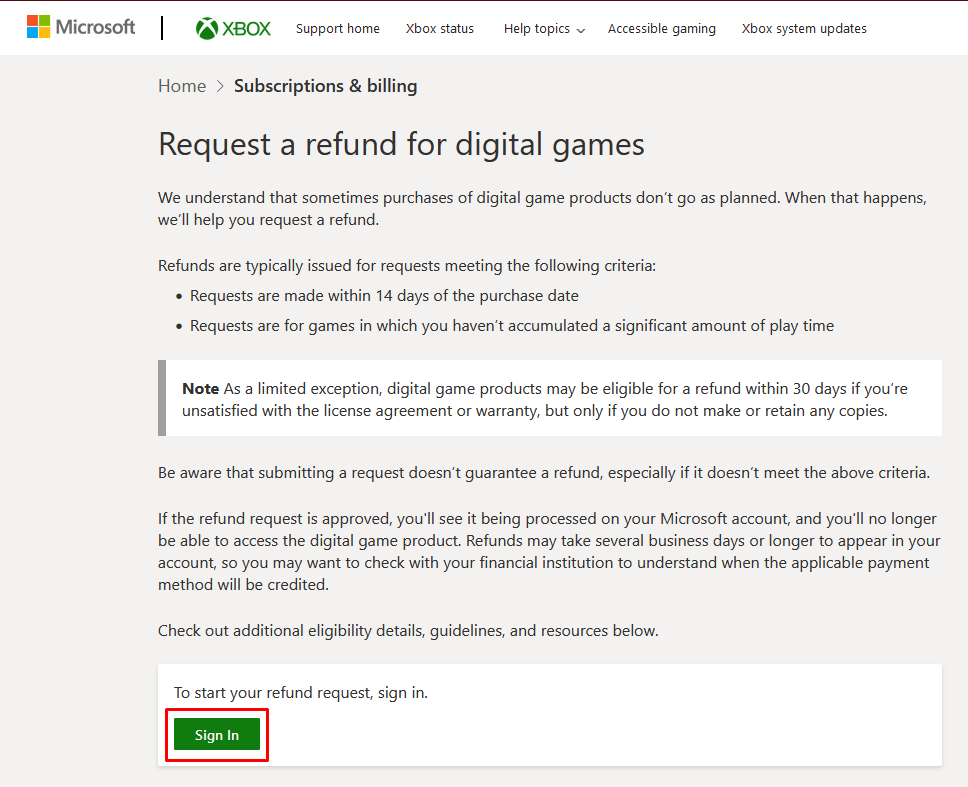 Hur man begär en återbetalning för Xbox-spel och prenumerationer